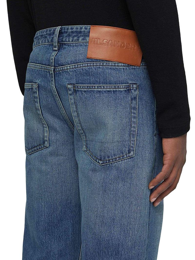 Suitnegozi jeans affusolati in cotone con toppa con logo Acquista Ora