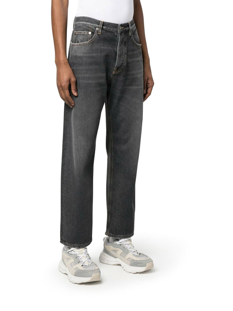 Suitnegozi Jeans lavati a gamba larga con toppa con logo I Più Venduti
