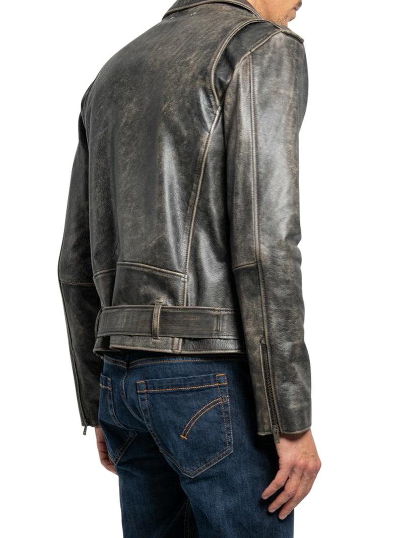 Suitnegozi Chiodo in pelle collezione golden dal trattamento distressed Black Friday