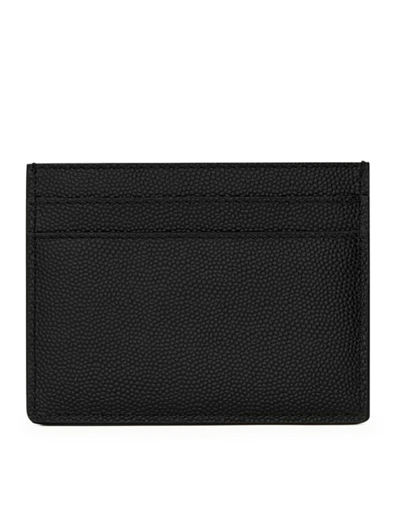Suitnegozi PORTA CARTE DI CREDITO SAINT LAURENT PARIS NERO PELLE A TEXTURE Prezzo Ridotto