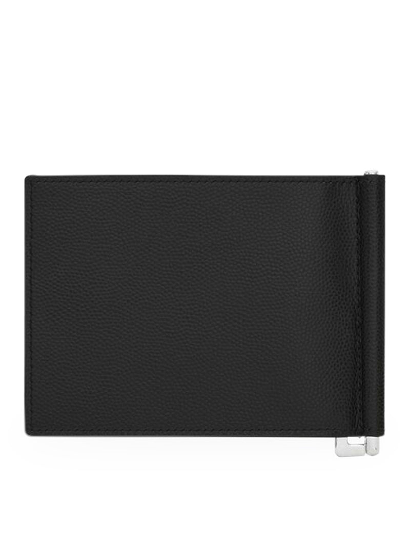 Suitnegozi PORTAFOGLI FERMASOLDI SAINT LAURENT PARIS NERO PELLE A TEXTURE Offerte