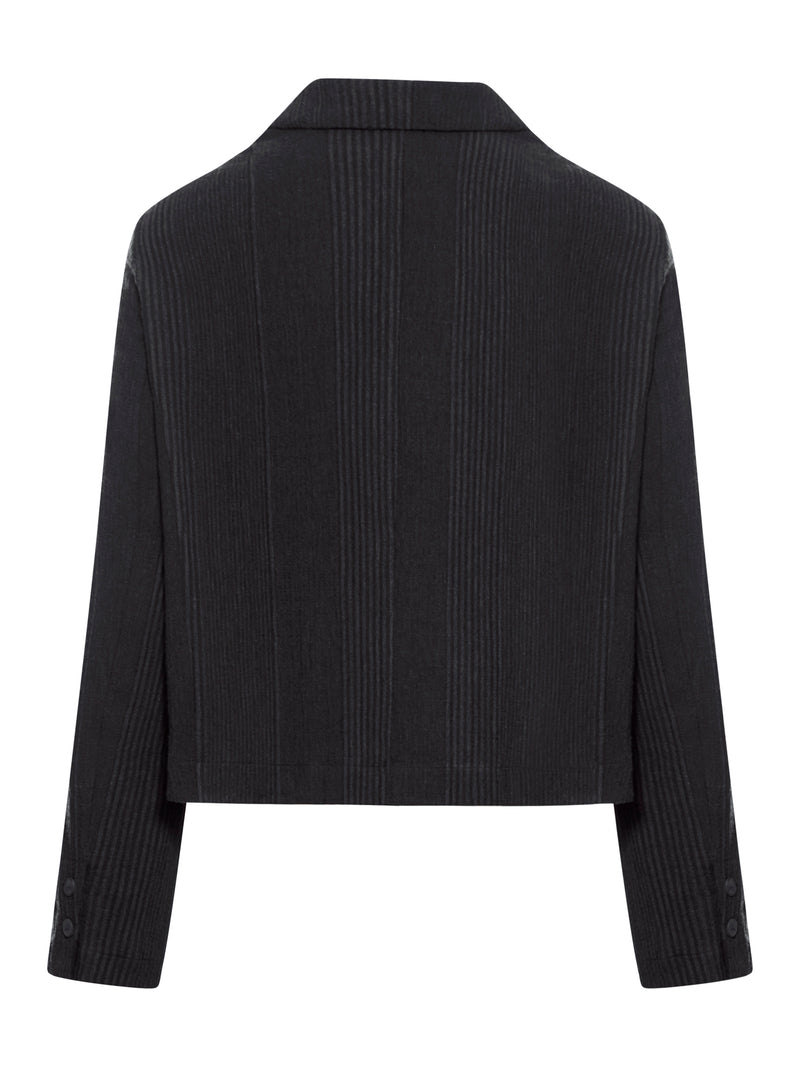 Suitnegozi Giacca regular fit in misto lana gessato goffrato Consegna Veloce