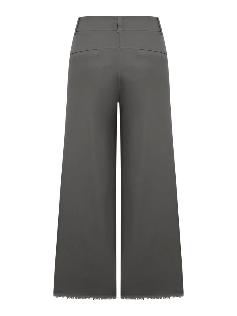 Suitnegozi Pantalone gamba larga e taglio a vivo sul fondo in viscosa e cotone stretch Prezzo Ridotto