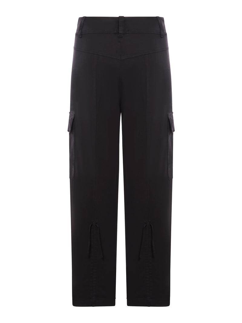 Suitnegozi Pantalone cargo in raso di cotone stretch Sottocosto