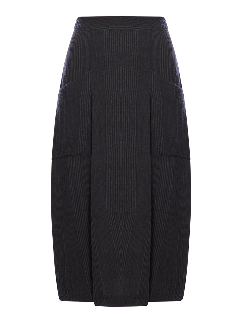 Suitnegozi Gonna linea bombé in misto lana gessato goffrato Online