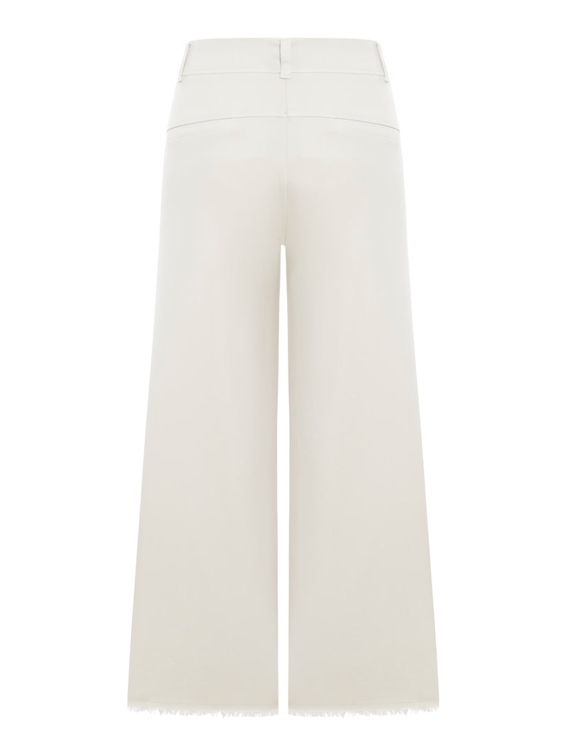 Suitnegozi Pantalone gamba larga e taglio a vivo sul fondo in viscosa e cotone stretch Outlet