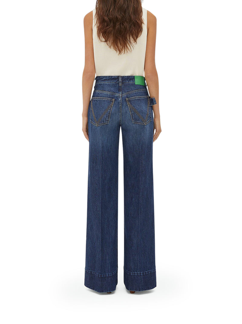 Suitnegozi Pantaloni Wide Denim lavaggio medio Negozio online di fabbrica