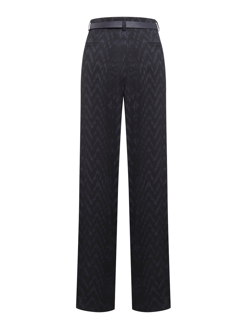 Suitnegozi PANTALONI A FANTASIA CON CINTURA IN PELLE Offerta natalizia