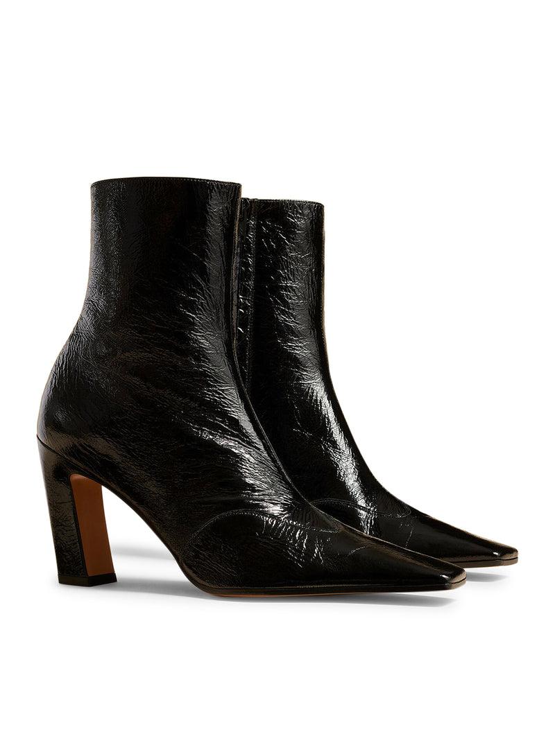Suitnegozi LO STIVALE ALTO STRETCH NEVADA in pelle stropicciata nera Fino al 55% di sconto