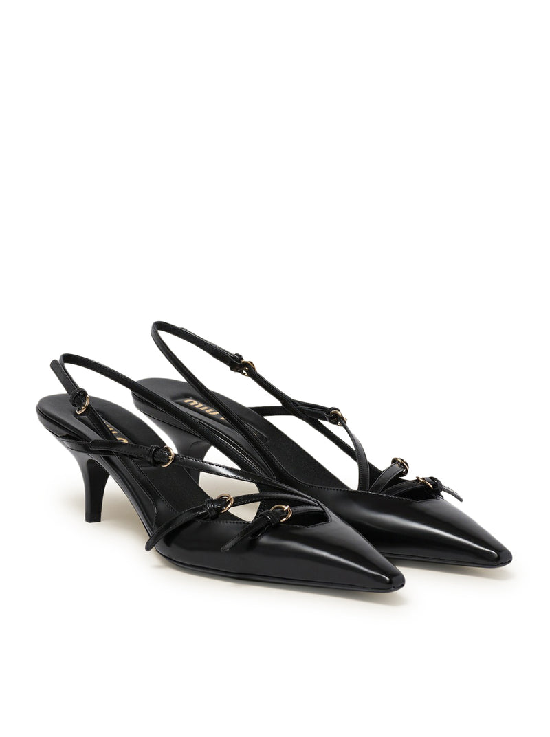 Suitnegozi Décolleté slingback in pelle spazzolata con fibbie Affare Del Giorno