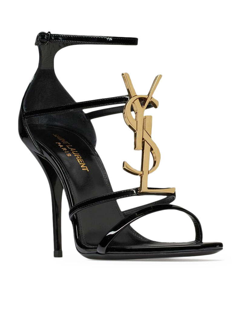 Suitnegozi SANDALI CASSANDRA IN PELLE VERNICIATA CON MONOGRAMMA DORATO Sottocosto