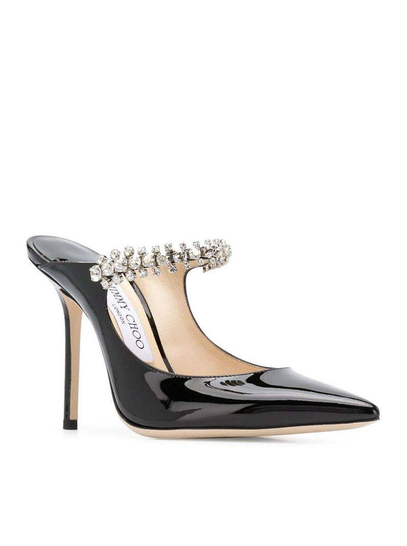 Suitnegozi Mules in vernice con cinturino in cristallo Saldi