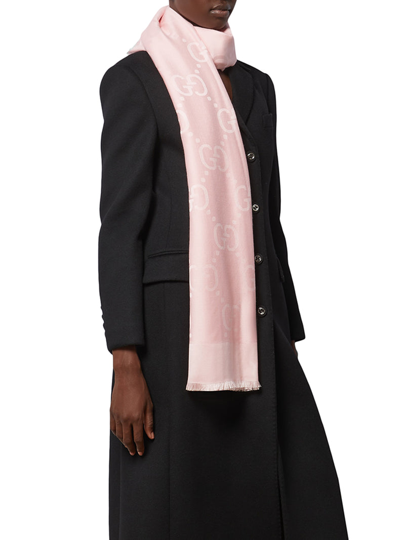 Suitnegozi SCIALLE IN LANA E SETA JACQUARD CON MOTIVO GG Vendita Calda