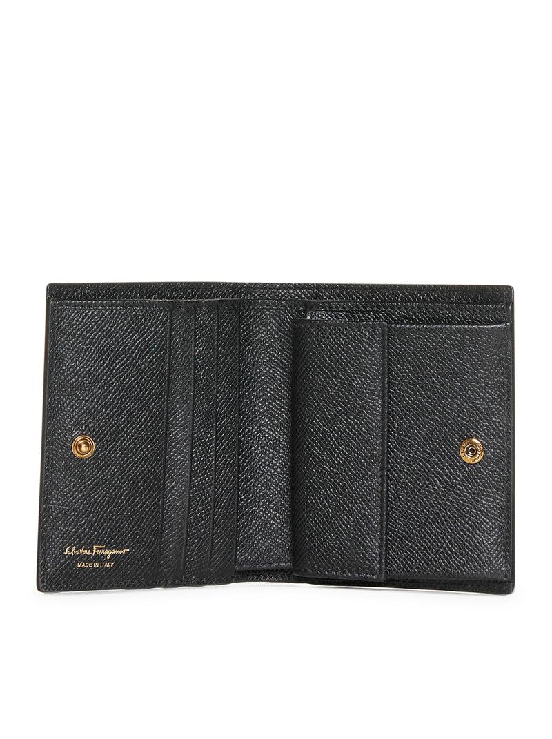 Suitnegozi Portafoglio in pelle granulata nera firmato Salvatore Ferragamo Offerte esclusive