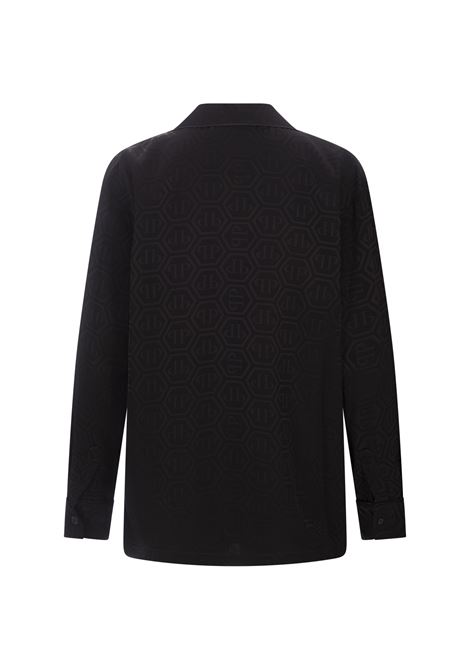 PHILIPP PLEIN Camicia Stile Pigiama Monogram Nera - PHILIPP PLEIN Qualità