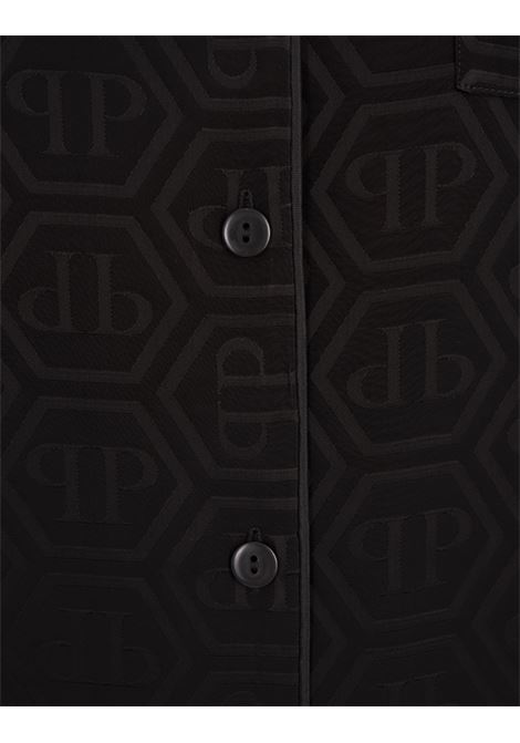 PHILIPP PLEIN Camicia Stile Pigiama Monogram Nera - PHILIPP PLEIN Qualità