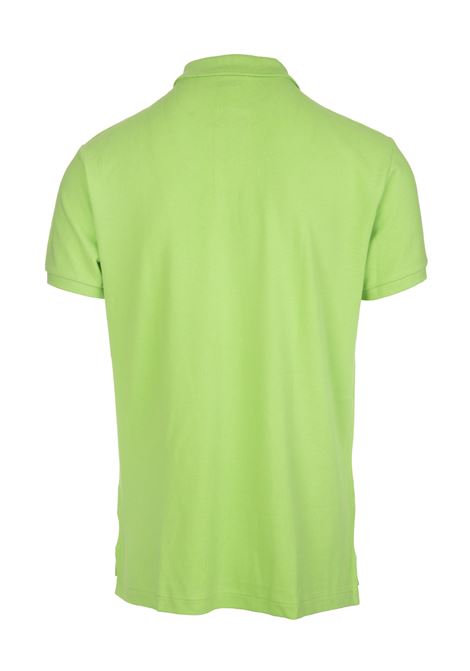 RALPH LAUREN Polo in Piquet Slim-Fit Verde Chiaro e Rossa - RALPH LAUREN In Vendita