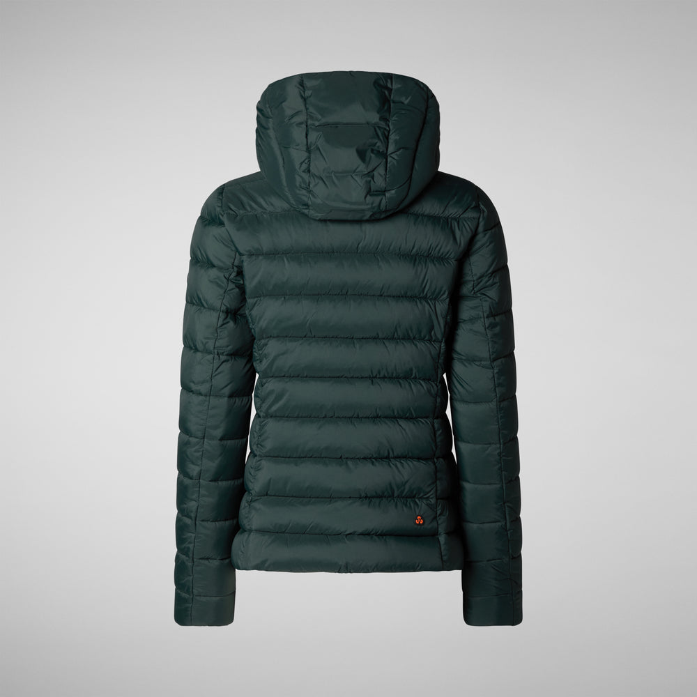 Save the duck PIUMINO ANIMAL FREE CON CAPPUCCIO DONNA AMELIE VERDE NERO Duty-free