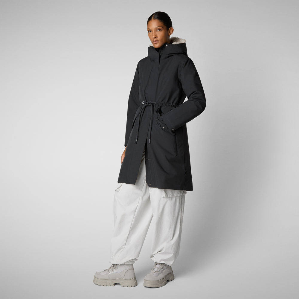 Save the duck PARKA DONNA CON CAPPUCCIO NOELLE BLU NERO Sconto