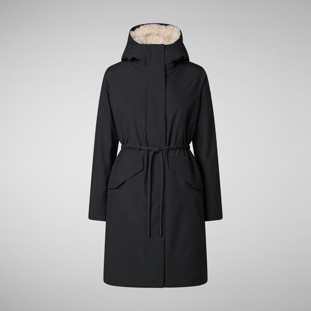 Save the duck PARKA DONNA CON CAPPUCCIO NOELLE BLU NERO Sconto