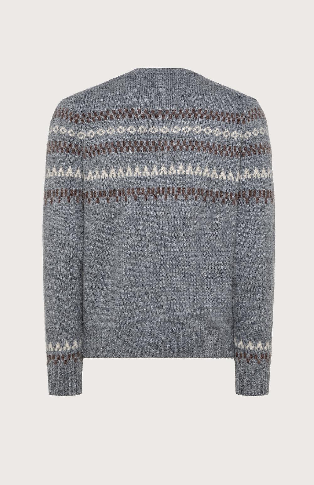 Seventy Maglione girocollo in jacquard misto lana - Col. Grigio Latest stili
