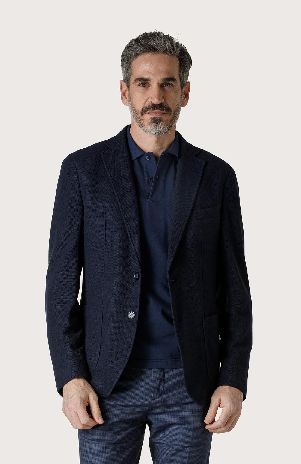 Seventy Giacca classica a nido d'ape - Col. Blu Saldi Di Fabbrica