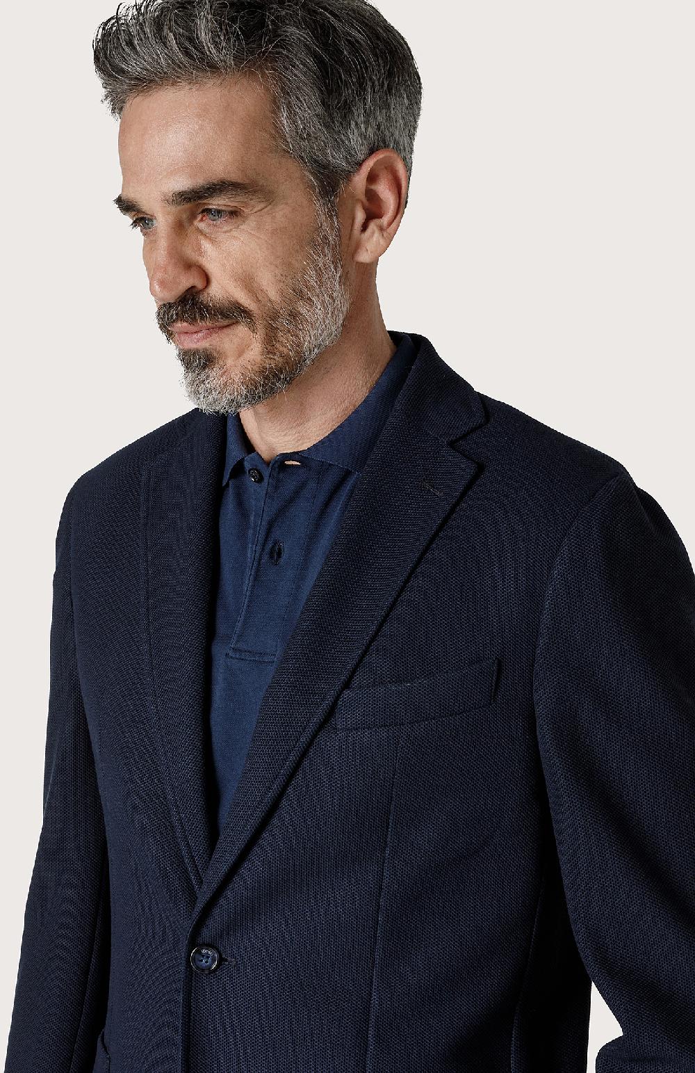 Seventy Giacca classica a nido d'ape - Col. Blu Saldi Di Fabbrica