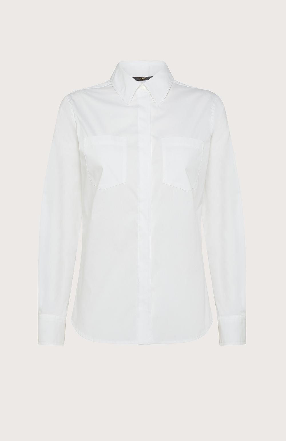 Seventy Camicia tinta unita con tasche sul petto - Col. Neutro