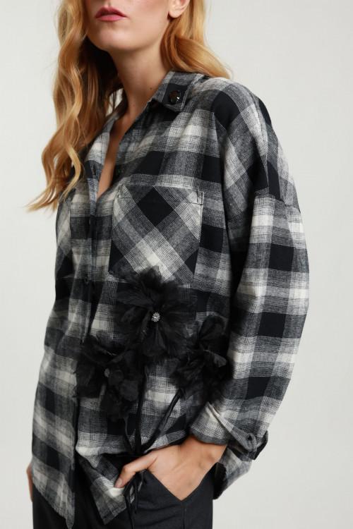Susy Mix Camicia Check con Fiori Fino al 65% di sconto