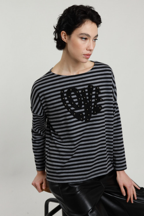 Susy Mix Maglia Righe "Love" Presa