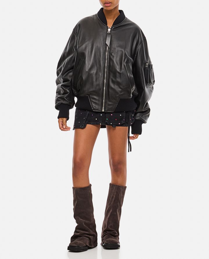 The Attico ANJA BOMBER IN PELLE Offerta San Valentino