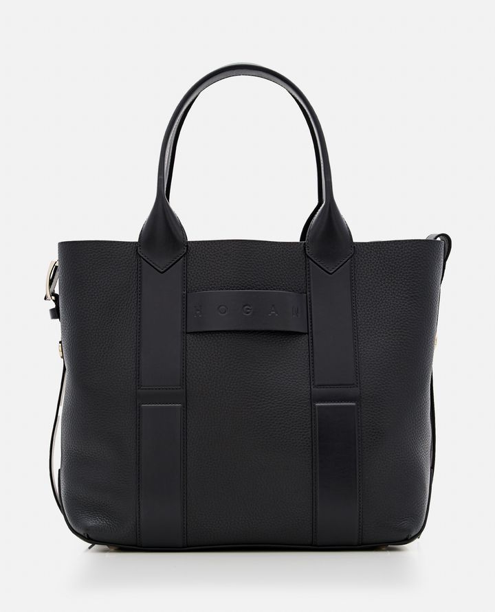 Hogan MEDIUM SCRIPT BORSA SHOPPING IN PELLE In vendita