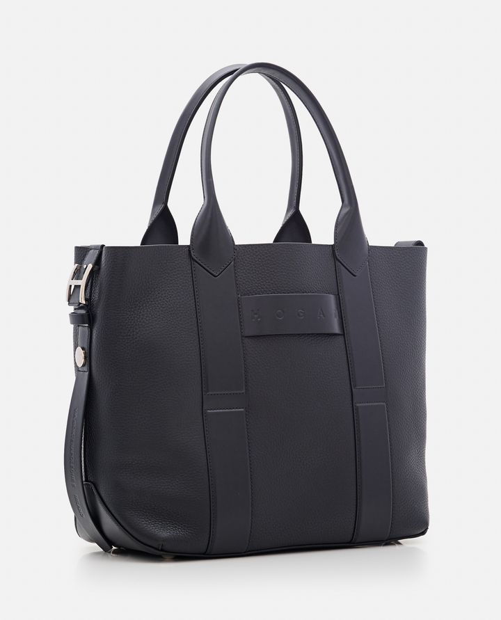 Hogan MEDIUM SCRIPT BORSA SHOPPING IN PELLE In vendita