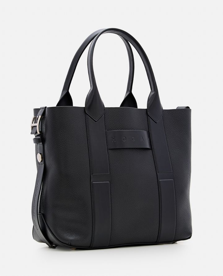 Hogan MEDIUM SCRIPT BORSA SHOPPING IN PELLE In vendita