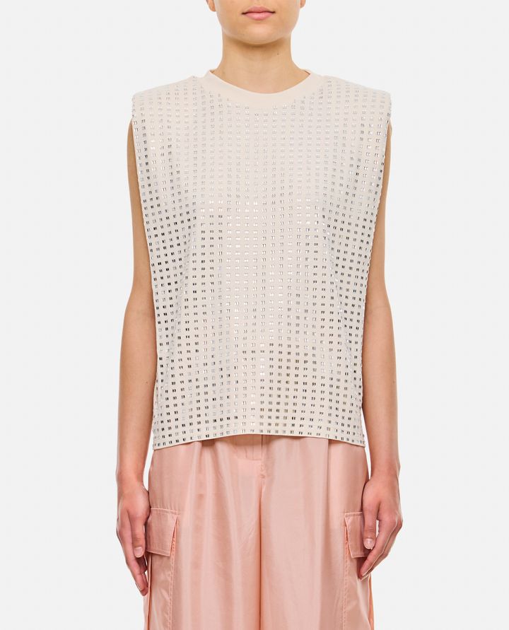 Golden Goose T-SHIRT CON CRISTALLI CON SPALLE IMBOTTITE Convenienza