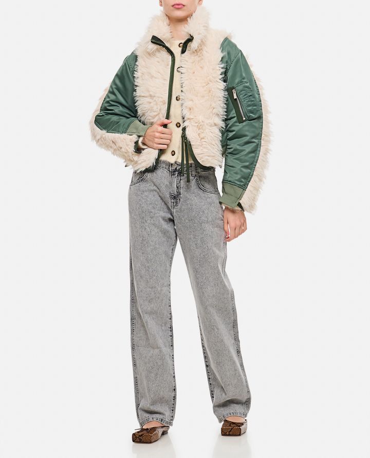 Sacai BOMBER CON INSERTI IN ECOPELLICCIA Comprane uno, ottenene uno gratis
