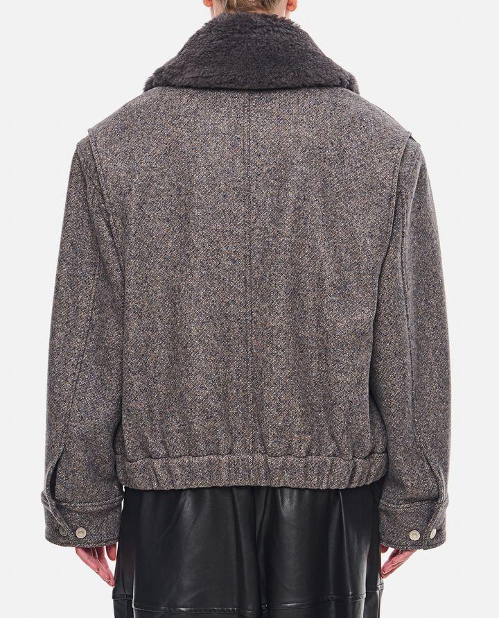 Stella McCartney GIACCA CON ZIP E PROFILI IN LANA TEDDY Soddisfazione Garantita