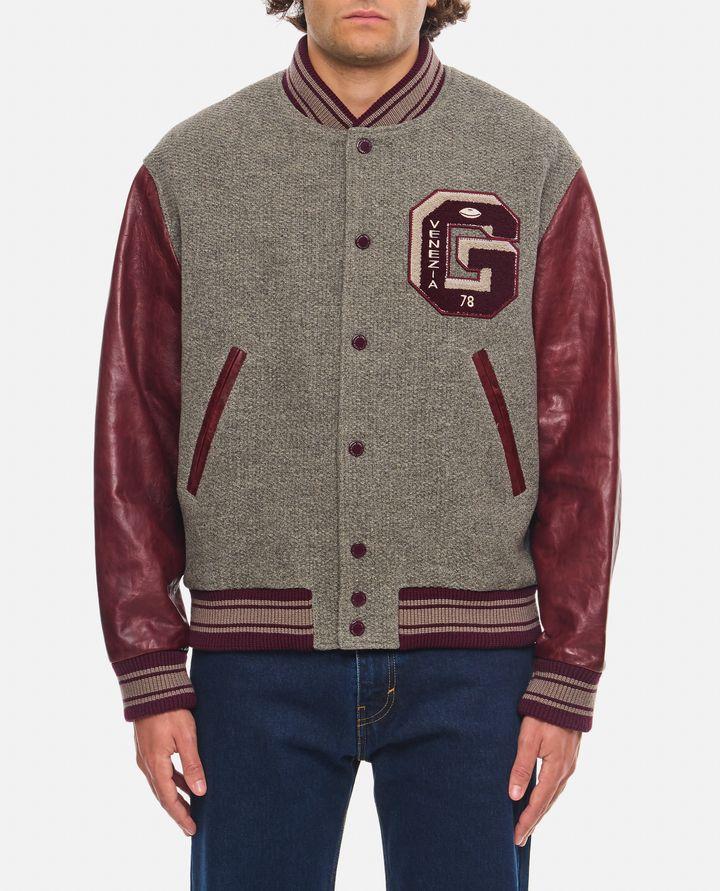 Golden Goose BOMBER VARSITY CON MANICHE IN PELLE Sconto