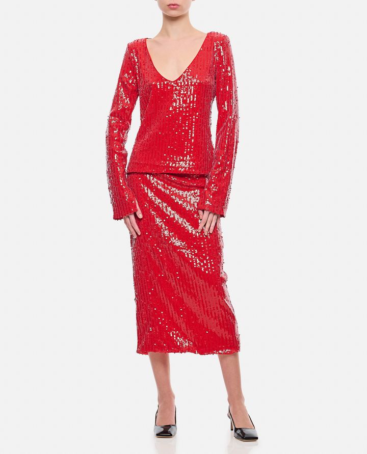 Rotate Birger Christensen GONNA MIDI A TUBO CON PAILLETTES Offerta natalizia