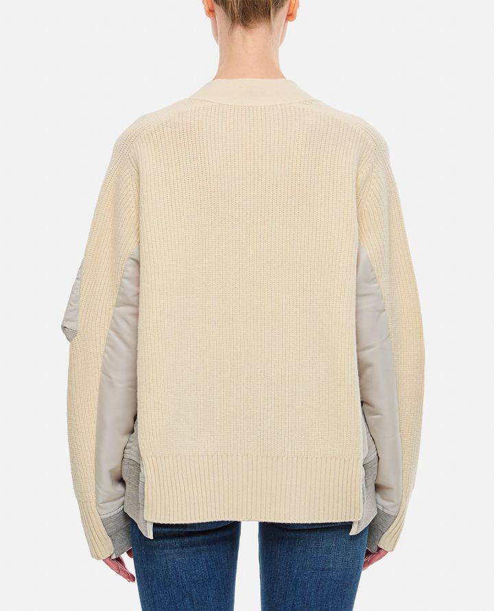 Sacai MCARDIGAN IN LANA E TWILL DI NYLON Vendita calda