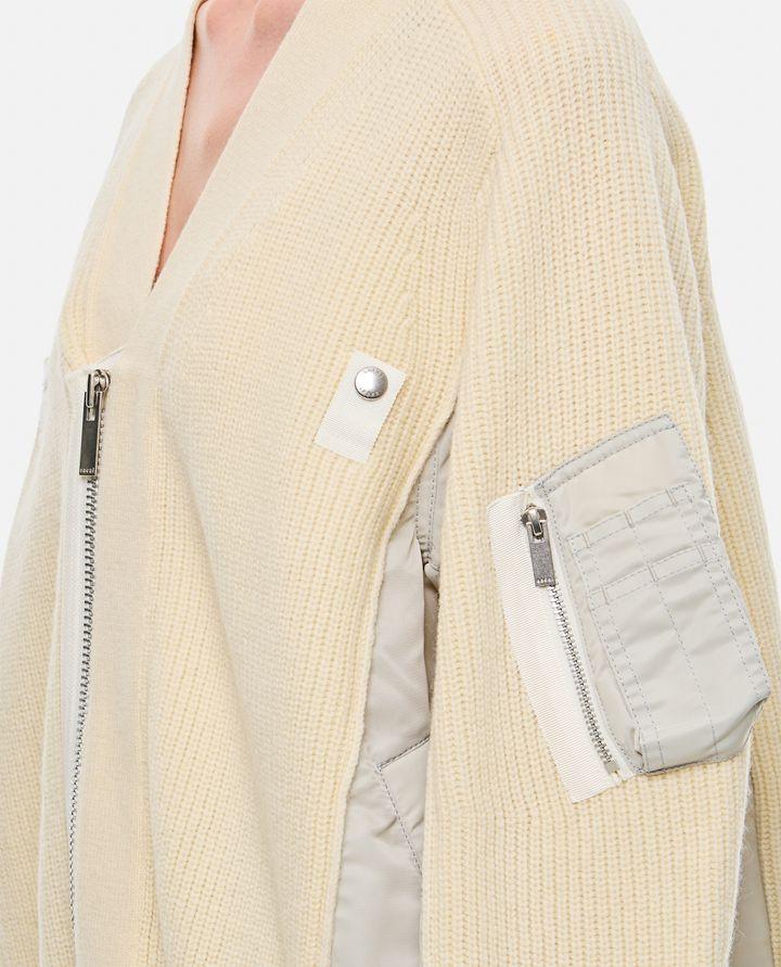 Sacai MCARDIGAN IN LANA E TWILL DI NYLON Vendita calda