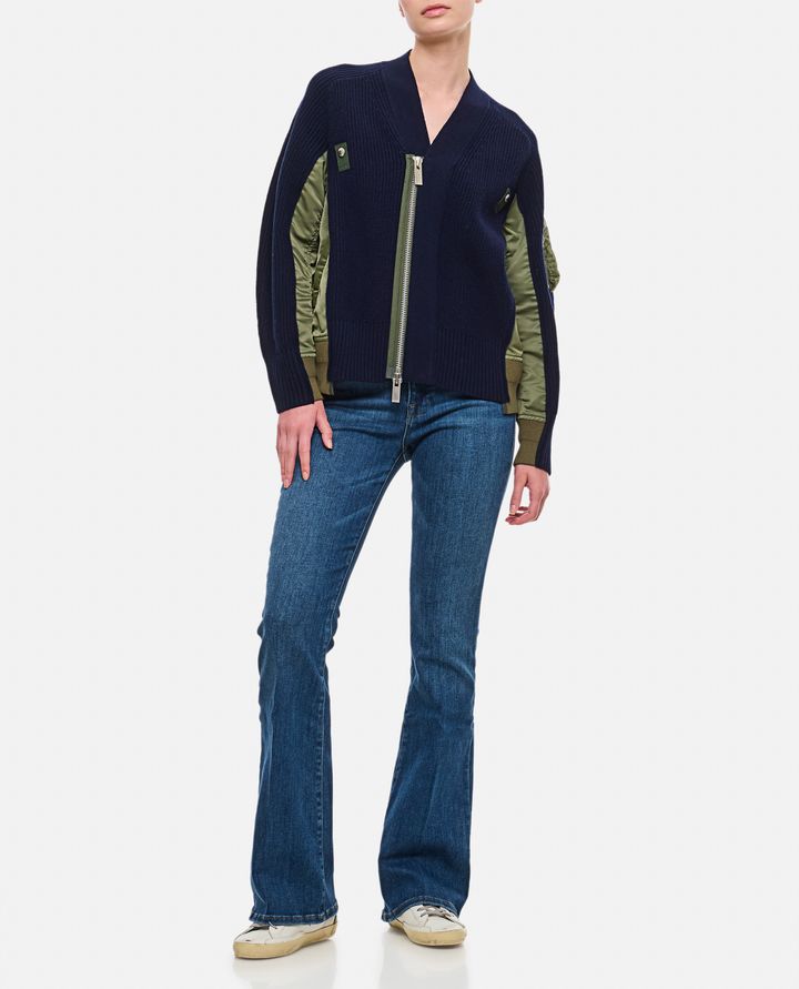 Sacai CARDIGAN IN LANA E TWILL DI NYLON Lightning offer