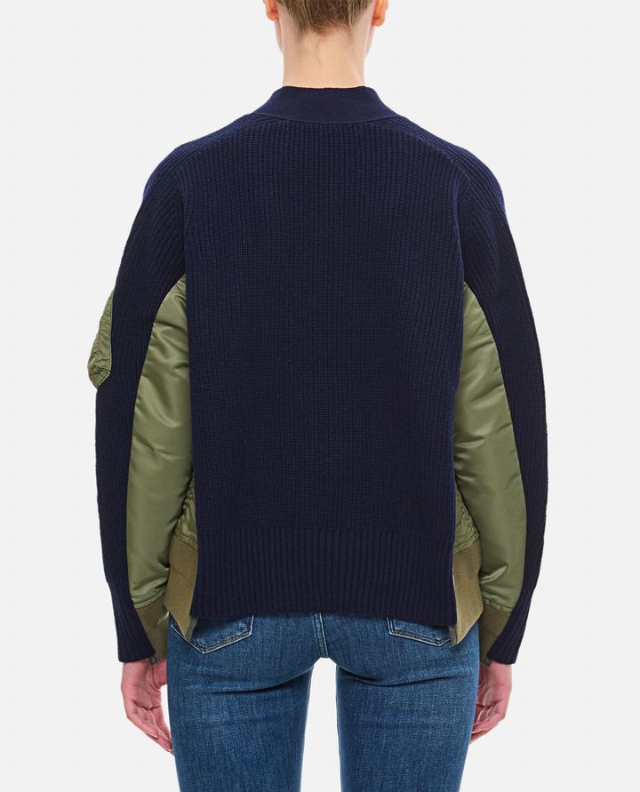 Sacai CARDIGAN IN LANA E TWILL DI NYLON Lightning offer