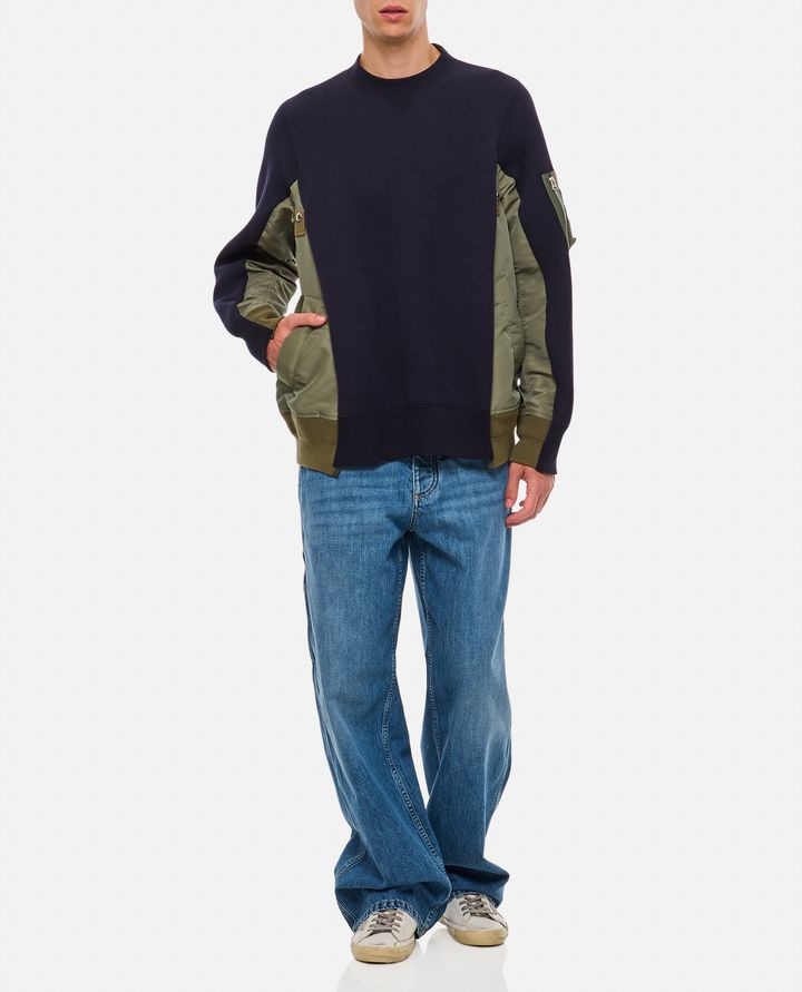 Sacai FELPA GIROCOLLO COTONE E NYLON Consegna Veloce